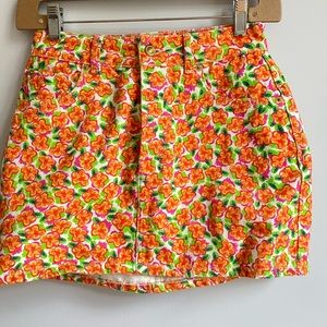 Heavy Manners Gina Montana Denim Printed Skirt size Small